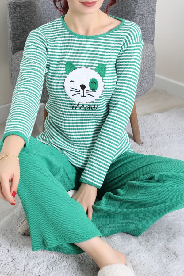 Kaşkorse Pijama Takımı Yeşil 4