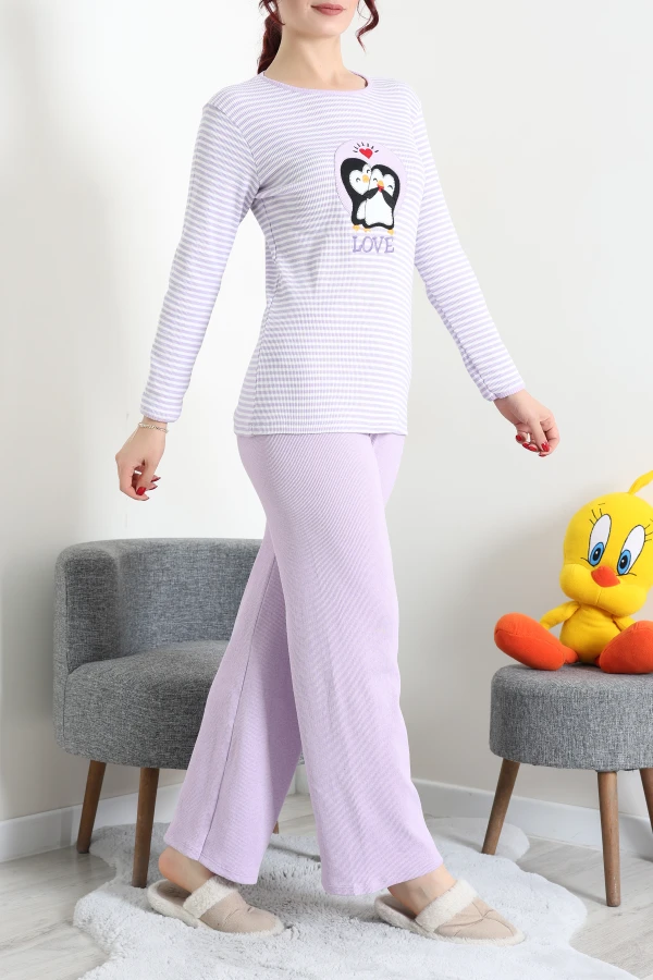 Kaşkorse Pijama Takımı Lila 4