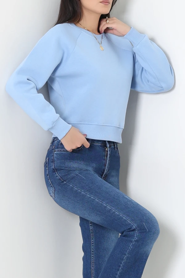 Bisiklet Yaka 3 İplik Sweat Bebemavi 5