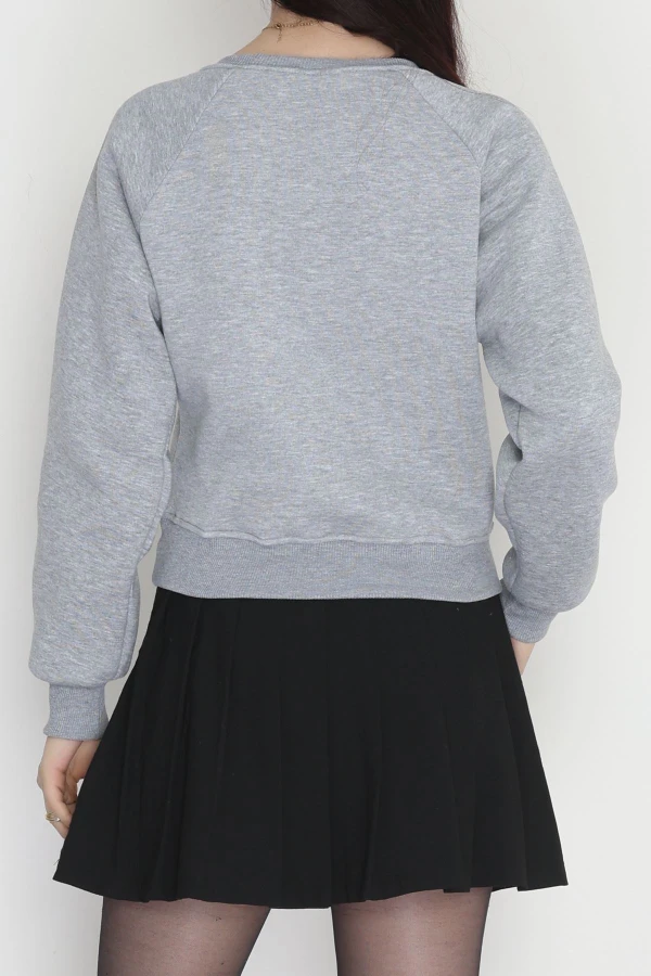 Bisiklet Yaka 3 İplik Sweat Gri 8