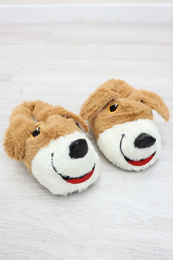 Çocuk Camel Ev Panduf Sıcak Kaymaz Peluş Taban 3