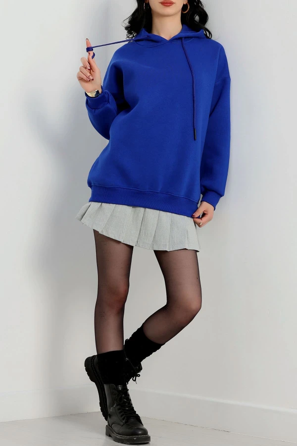 3 İplik Kapşonlu Sweat Saks 5