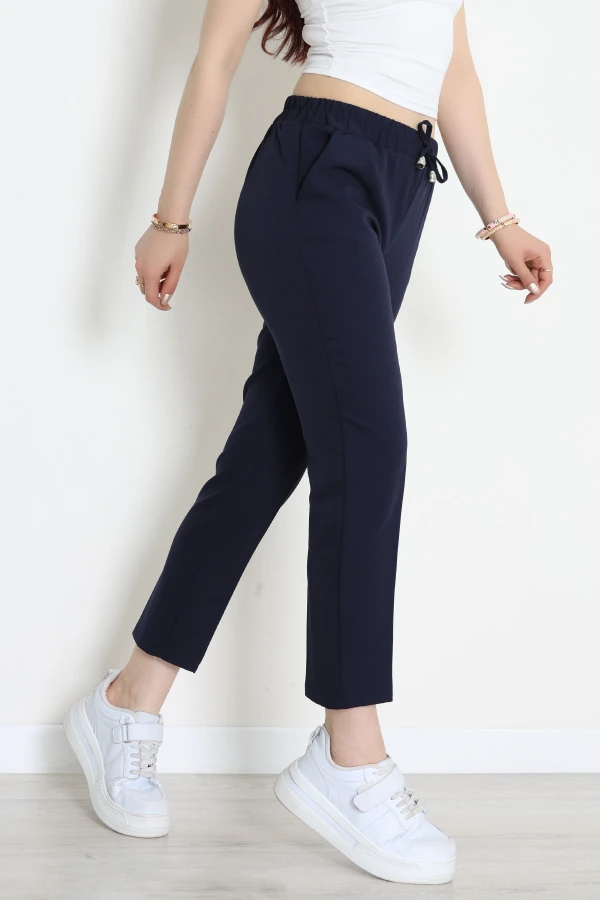 Dabıl Bağcıklı Pantolon Lacivert 6