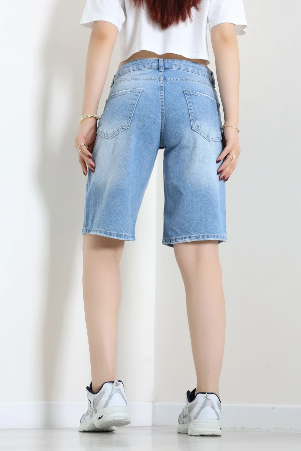 Denim Şort Ortamavi 7