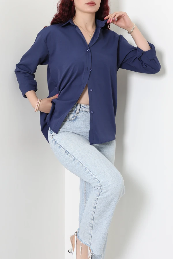 Terikoton Oversize Gömlek Laci 5