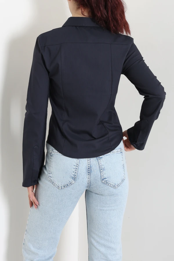 Poplin Kumaş Fit Gömlek Koyulaci 8
