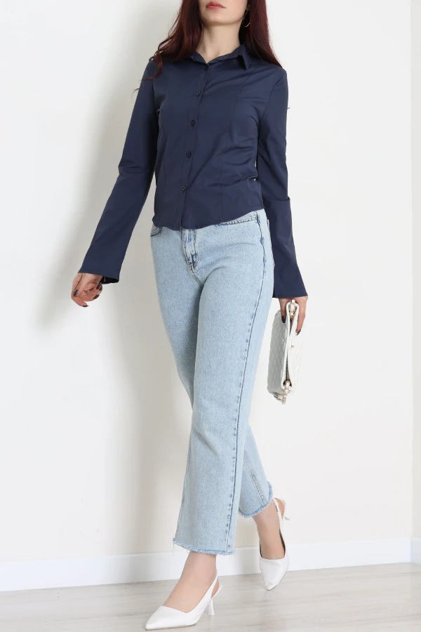 Poplin Kumaş Fit Gömlek Lacivert 6