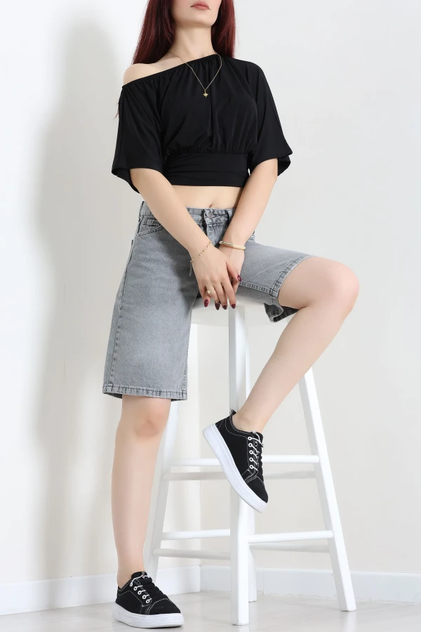 Denim Şort Koyugri 3
