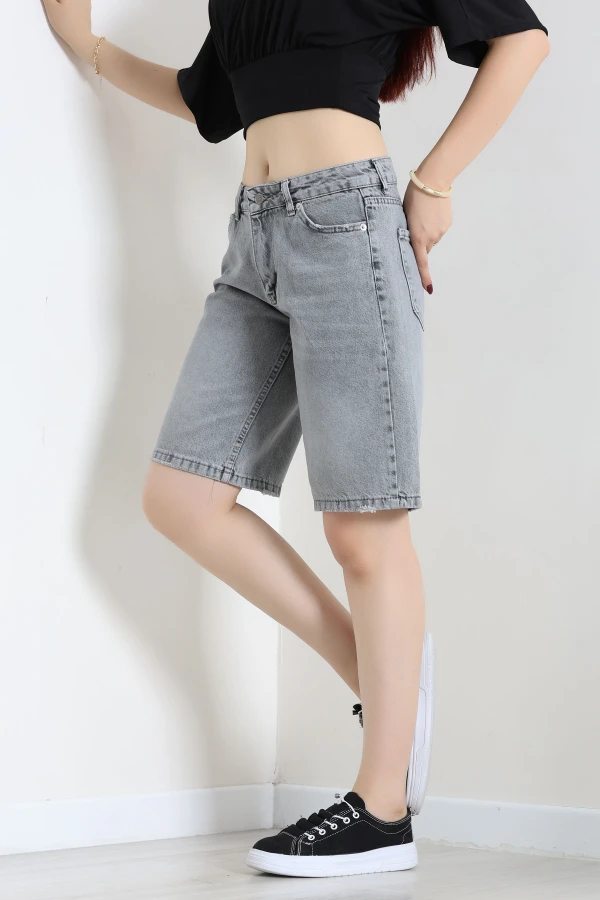 Denim Şort Koyugri 6