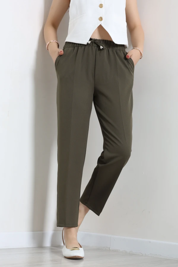 Dabıl Bağcıklı Pantolon Açıkhaki 2