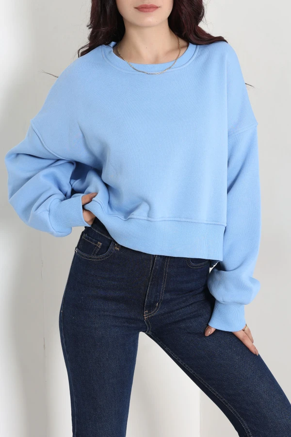 Oversize 3 İplik Şardonlu Sweat Bebemavi 2