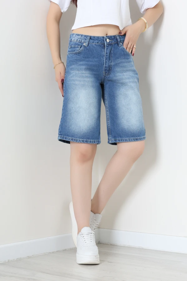Denim Şort Mavi 2