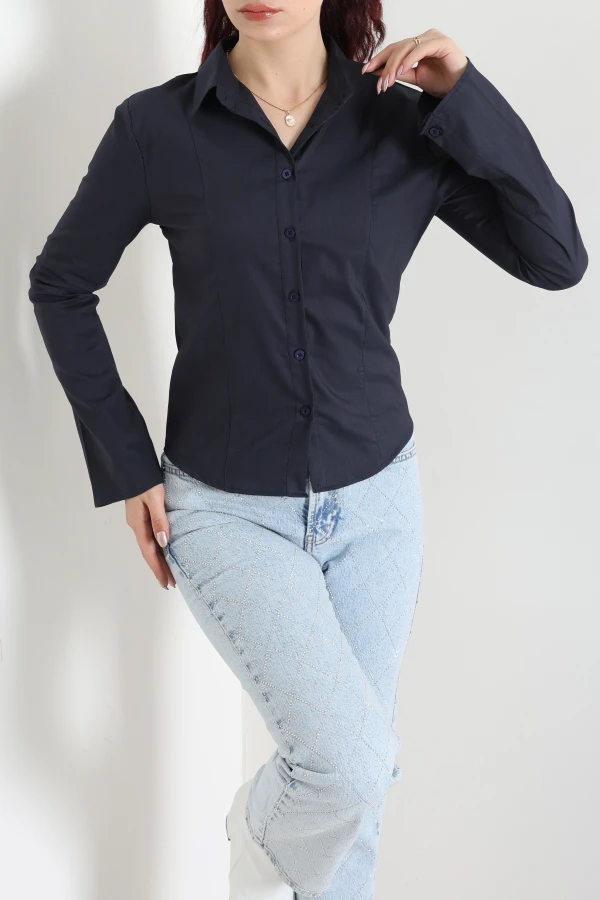 Poplin Kumaş Fit Gömlek Koyulaci