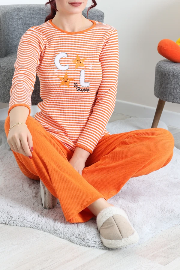 Kaşkorse Pijama Takımı Turuncu 3