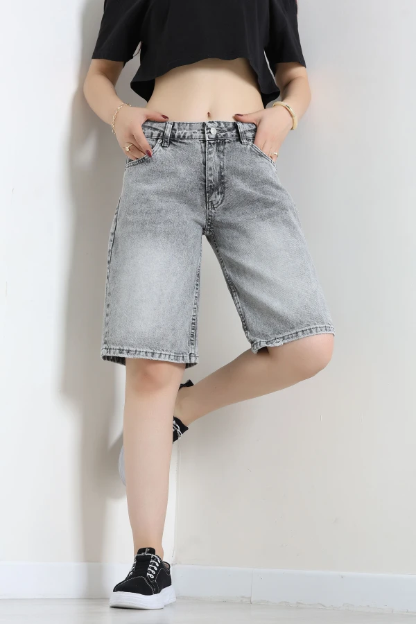 Denim Şort Gri 3