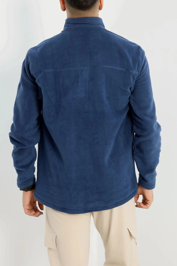 Yarım Fermuar Erkek Polar Sweat İndigo 8