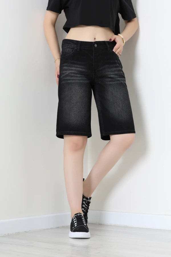 Denim Şort Koyufüme 2