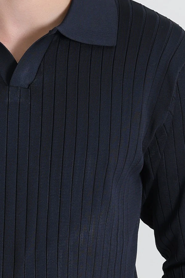 Polo Yaka Erkek Triko Sweat Lacivert 8