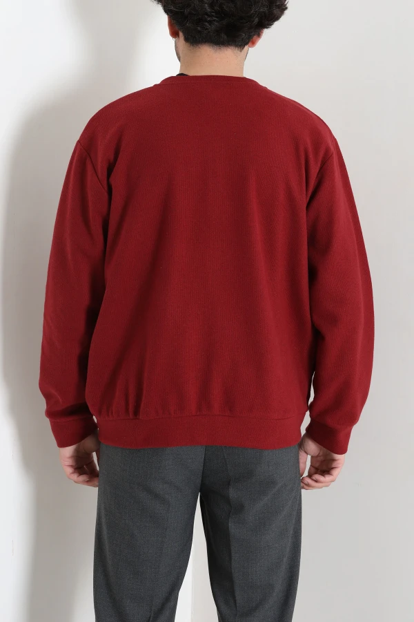 Fermuarlı Selanik Kumaş Erkek Sweat Bordo 7