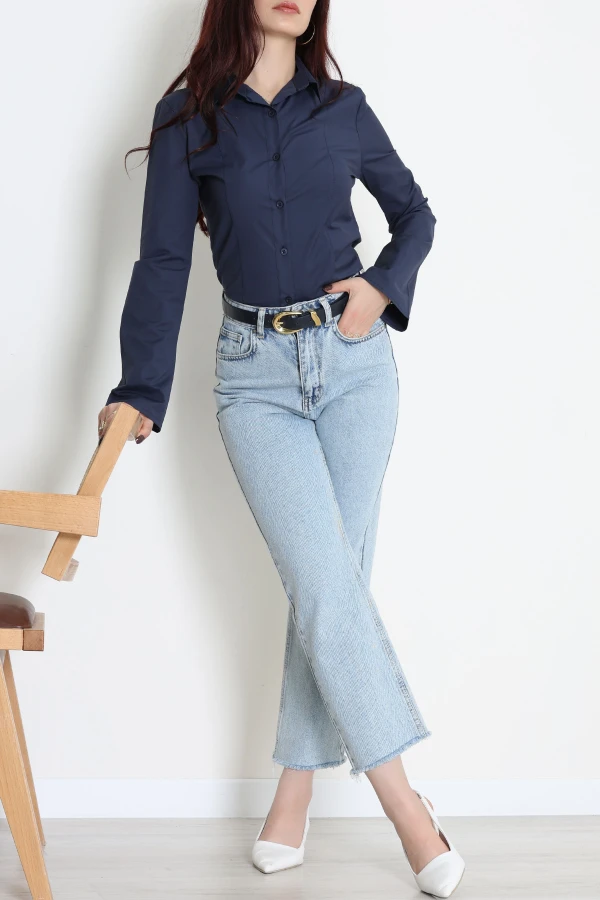 Poplin Kumaş Fit Gömlek Lacivert 2