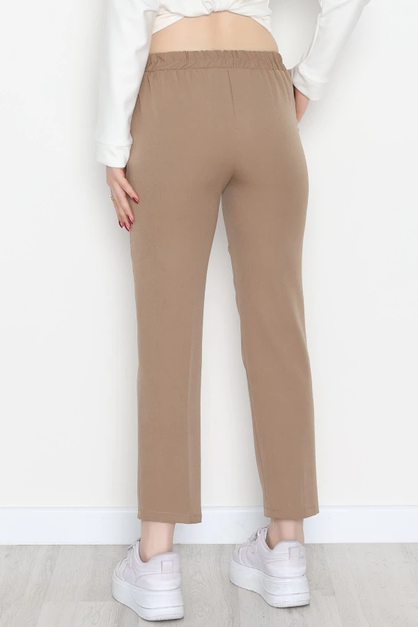 Dabıl Bağcıklı Pantolon Vizon 6