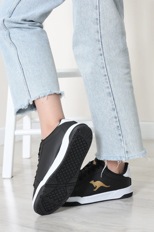 Kadın Siyah Günlük Spor Ayakkabı Rahat Bağcıklı Sneaker 8