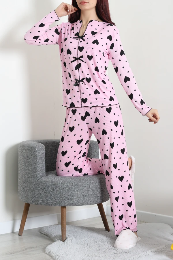Kaşkorse Pijama Takımı Pembedesenli 6