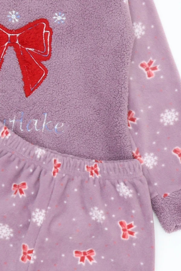 Çocuk Koyu Lila Welsoft Pijama Takımı 7-10 Yaş 3