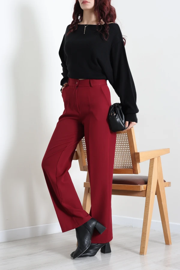 Dabıl Kumaş Pantolon Bordo 6
