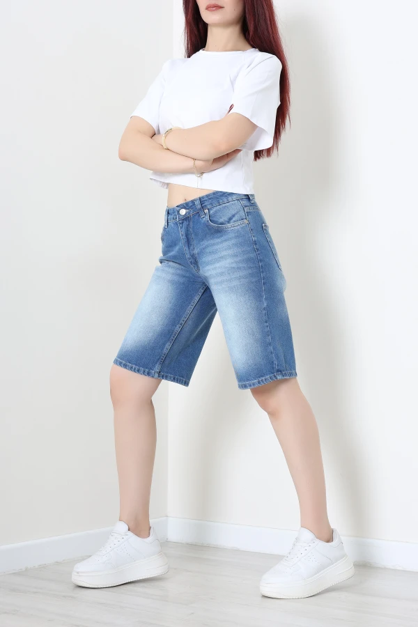 Denim Şort Mavi