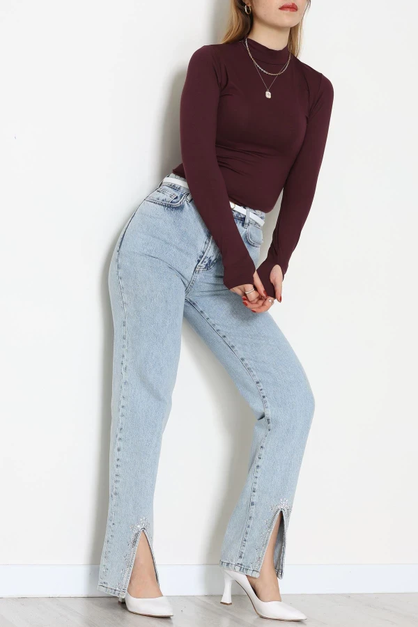 Parmak Geçmeli Body Mürdüm 5