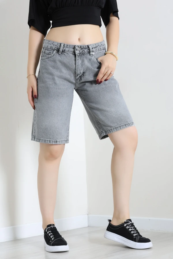 Denim Şort Koyugri 2
