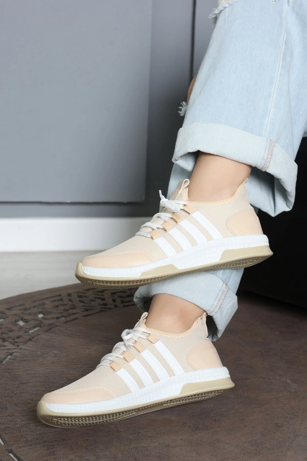 Kadın Beyaz Günlük Spor Ayakkabı Rahat Tabanlı Sneaker Model 5