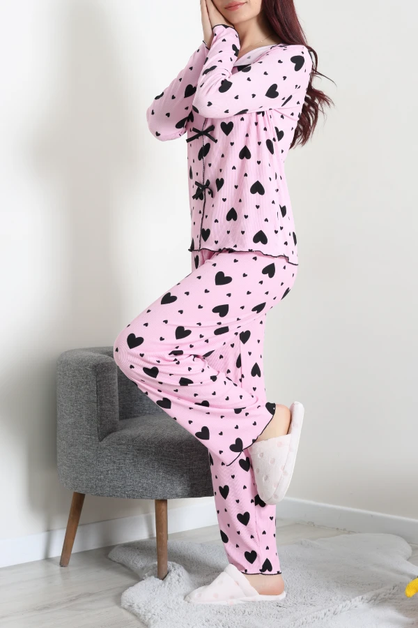 Kaşkorse Pijama Takımı Pembedesenli 5