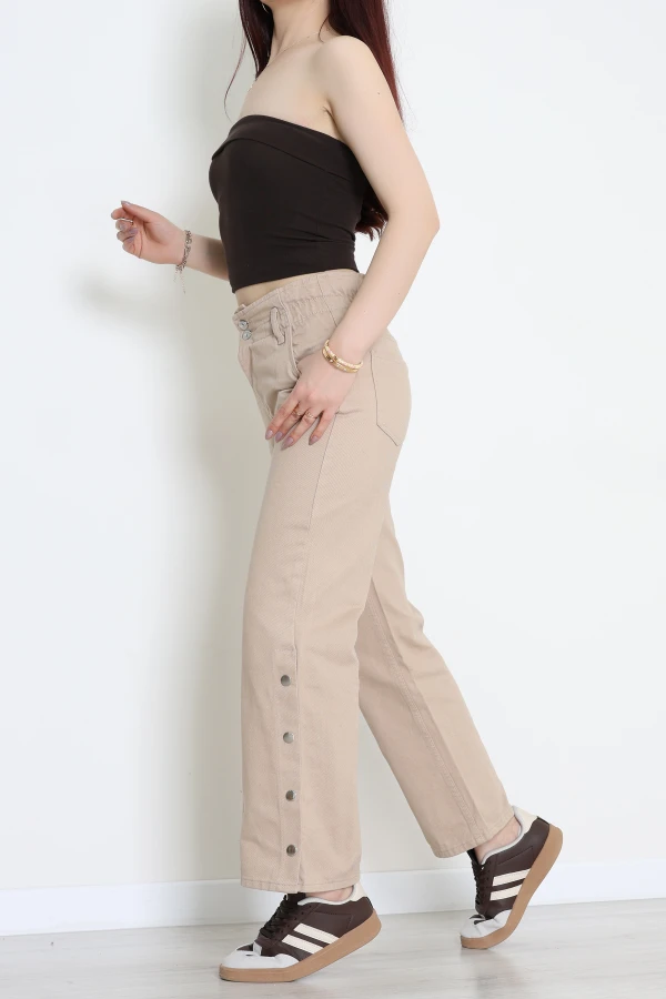 Kadın Kumbeji Paça Çıtçıtlı Kot Pantolon 3