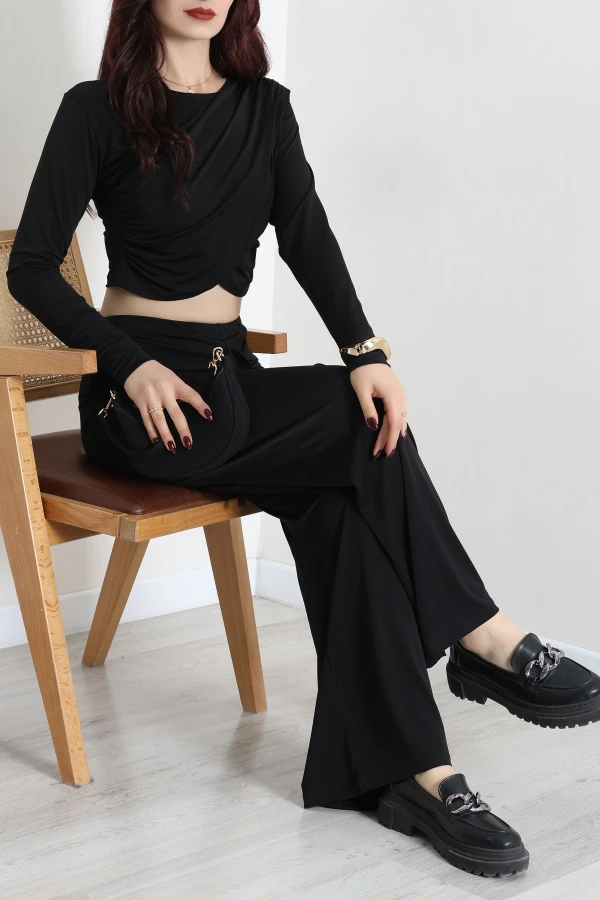 Fularlı Sandy Takım Siyah 3