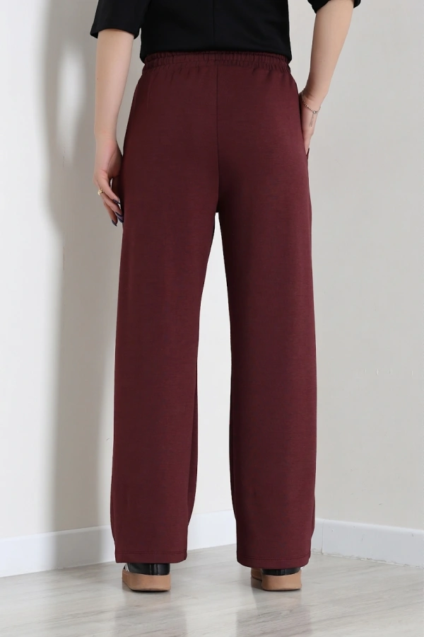 Kadın Bordo Modal Regular Fit Rahat Kesim Eşofman Altı 7