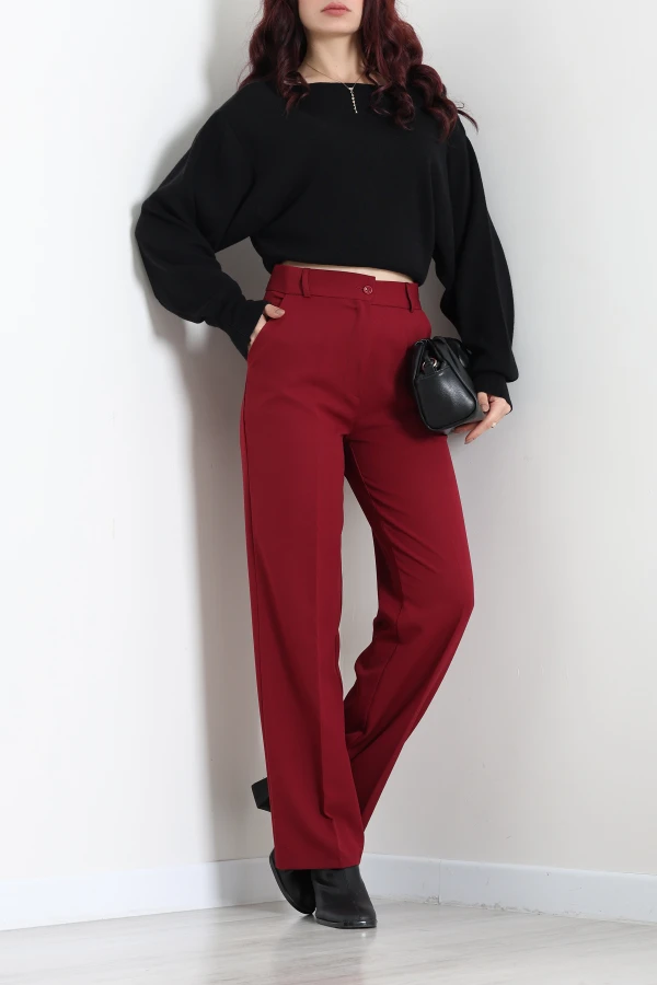 Dabıl Kumaş Pantolon Bordo 2