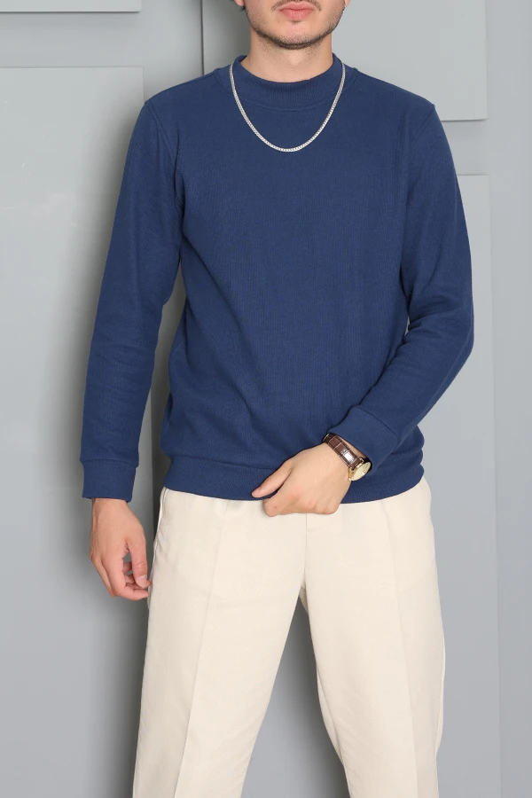Selanik Yarım Boğazlı Erkek Sweat Lacivert 3