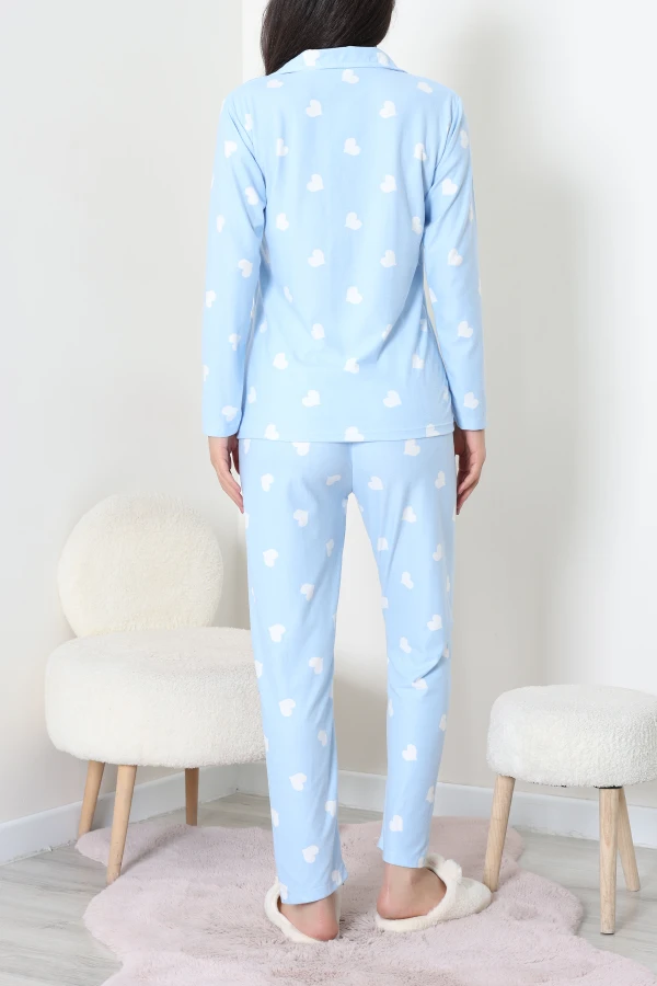 Süet Düğmeli Pijama Takımı Bebemavi 7