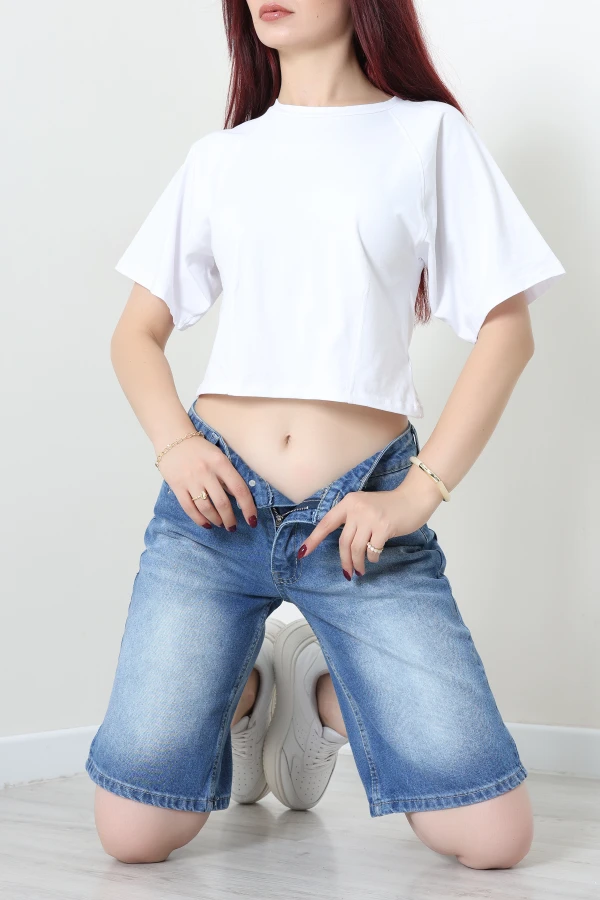 Denim Şort Mavi 4