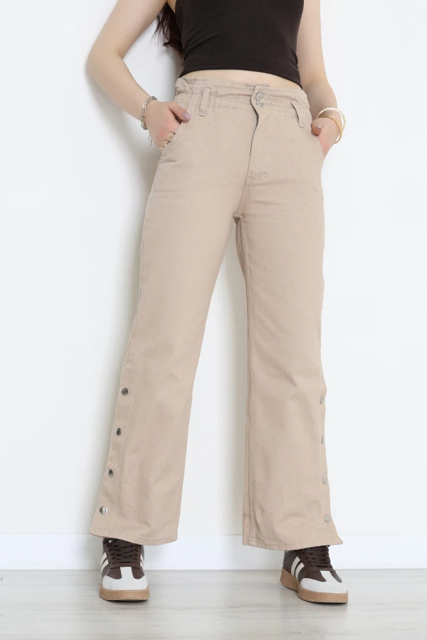 Kadın Kumbeji Paça Çıtçıtlı Kot Pantolon 5