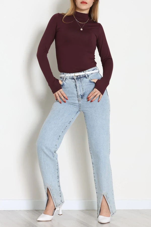Parmak Geçmeli Body Mürdüm 7