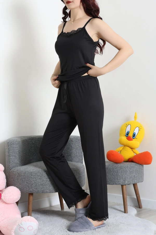 Milan Üçlü Pijama Seti Siyah 6