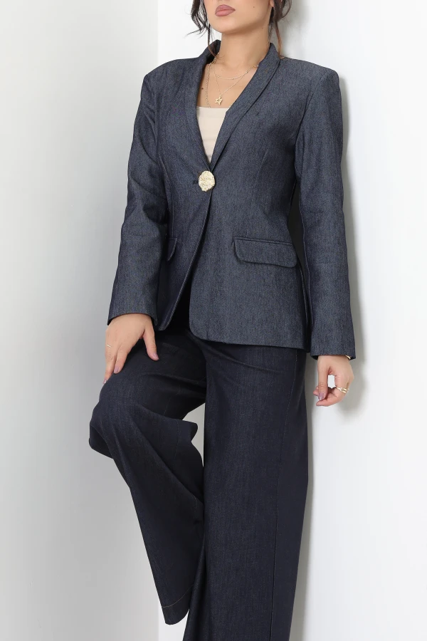 Kot Blazer Ceket Lacivert 5