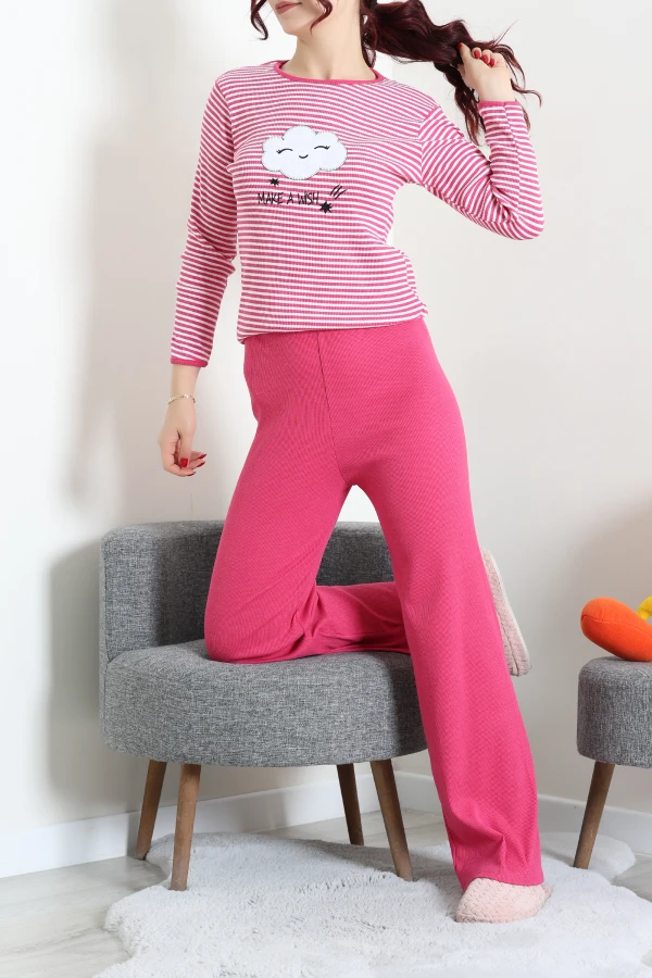Kaşkorse Pijama Takımı Fuşya 7