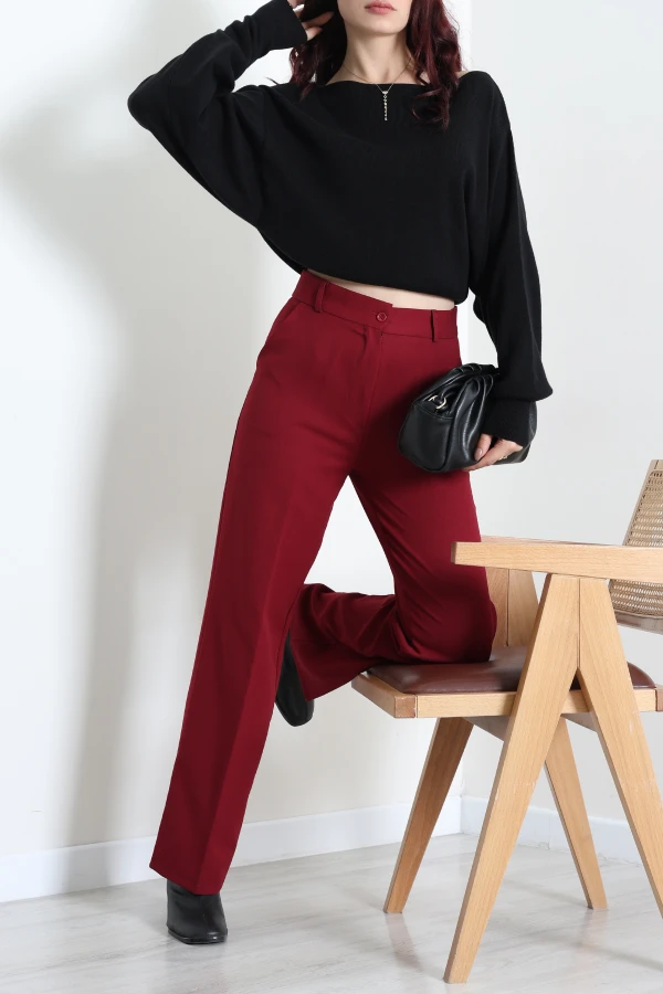 Dabıl Kumaş Pantolon Bordo 4