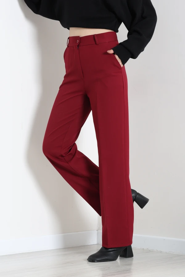 Dabıl Kumaş Pantolon Bordo 5