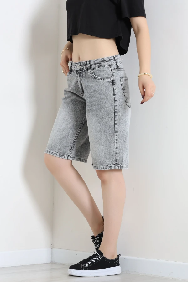 Denim Şort Gri 5