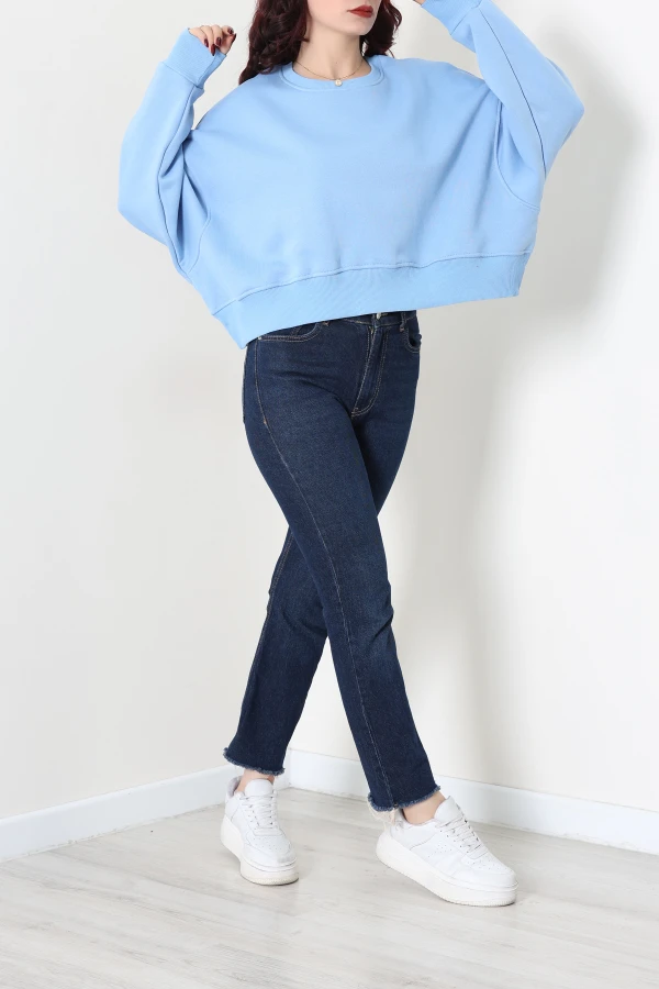 Oversize 3 İplik Şardonlu Sweat Bebemavi 3